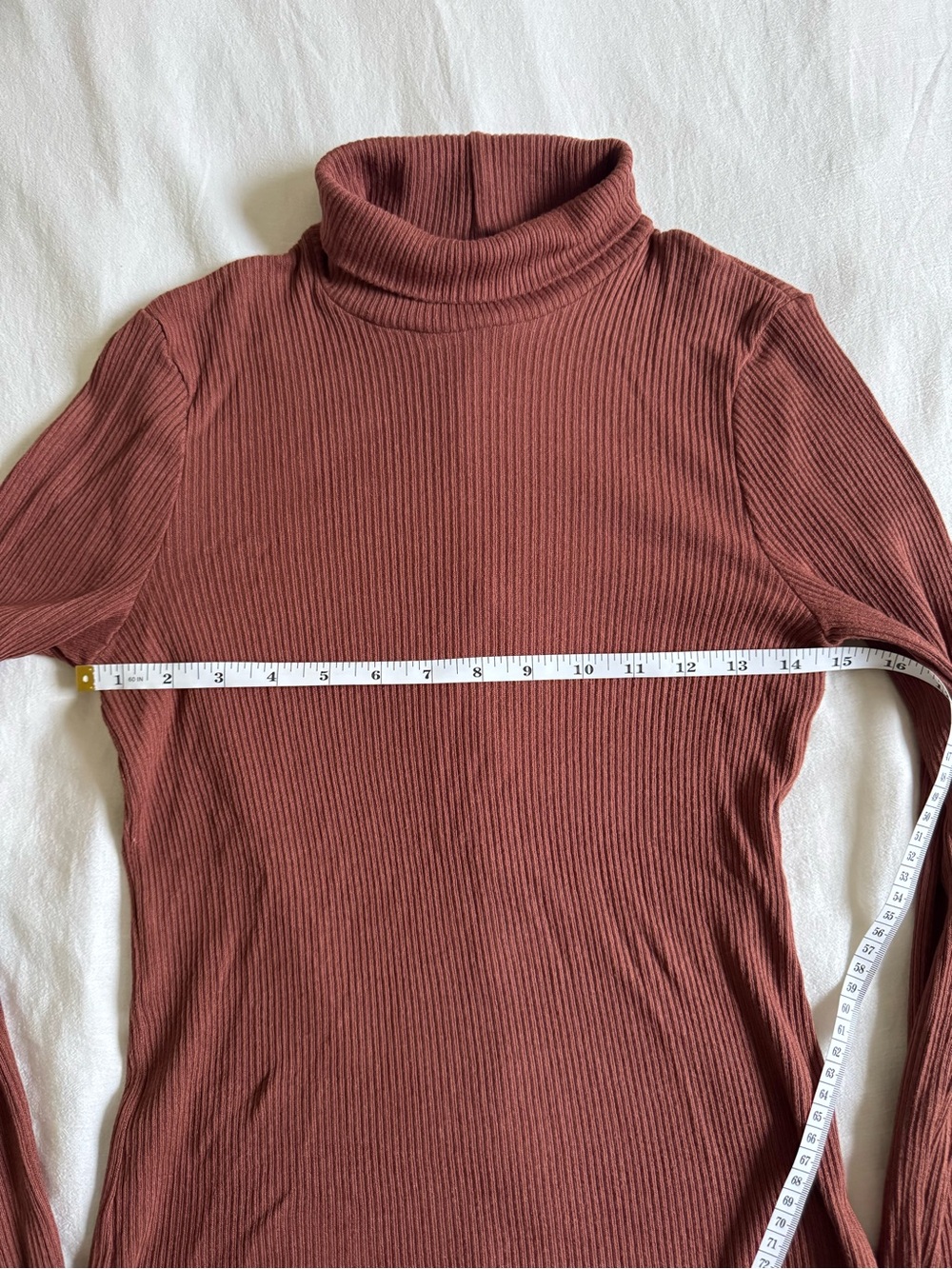 LACAUSA Rust Ribbed Mock Neck Top - Picture 8 of 8